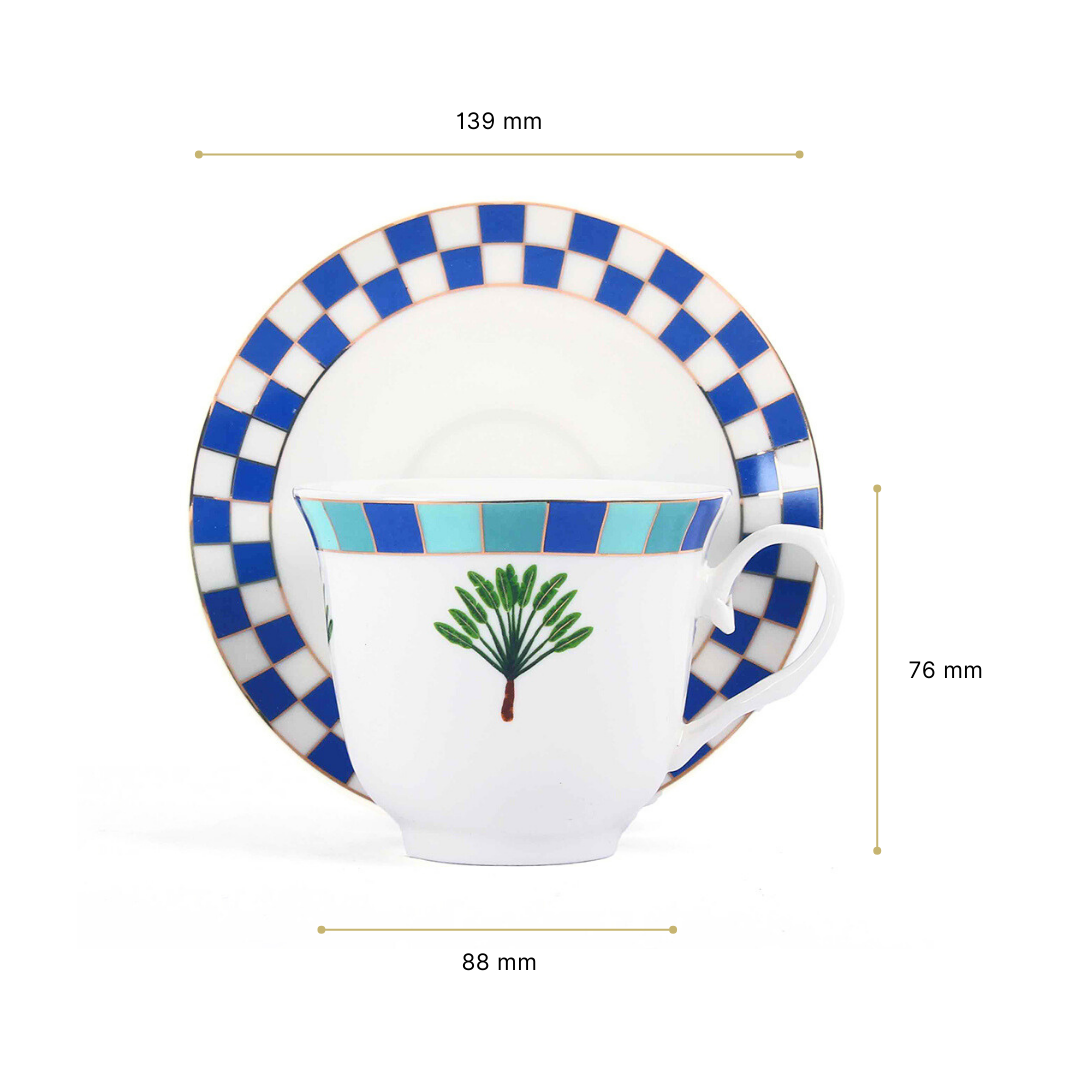 Tea Cup and Saucer Set 12 Pcs | Amalfi | Ichkan Roots
