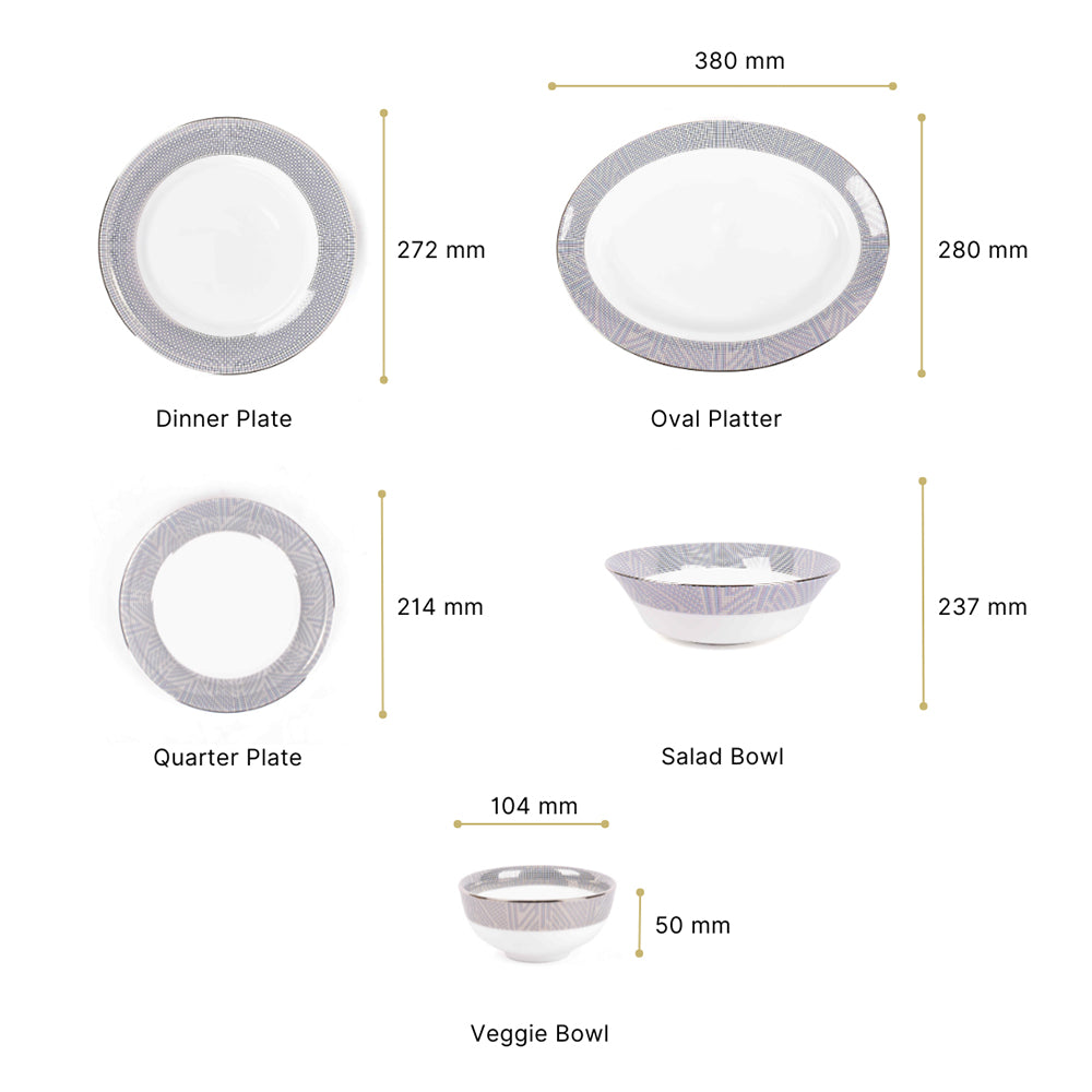 21 pc Dinner set | Grey | Argento ICHKAN by Day To Day