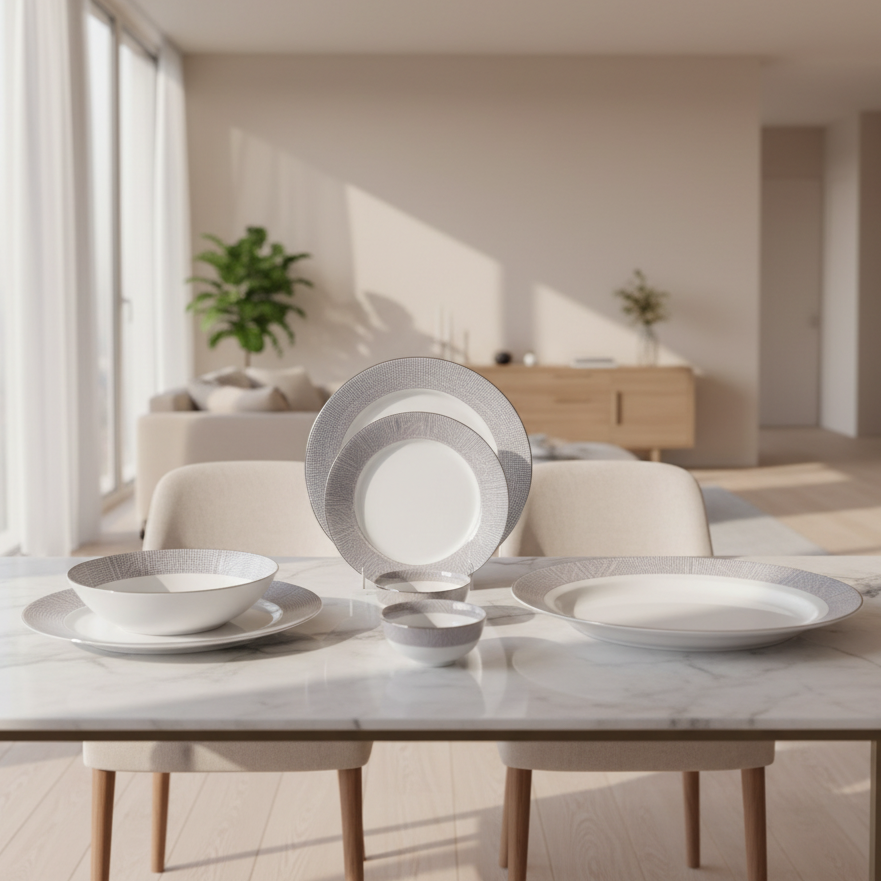 21 pc Dinner set | Grey | Argento ICHKAN by Day To Day