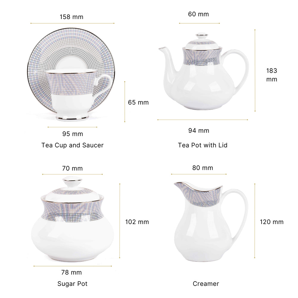 Tea Set 17 Pcs | Grey | Argento ICHKAN by Day To Day