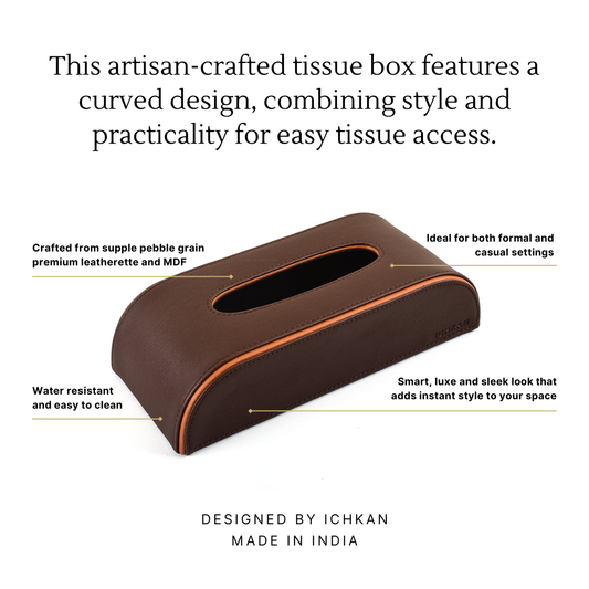 Leatherette Curve Tissue Holder | Dark Brown | Axis 2.0