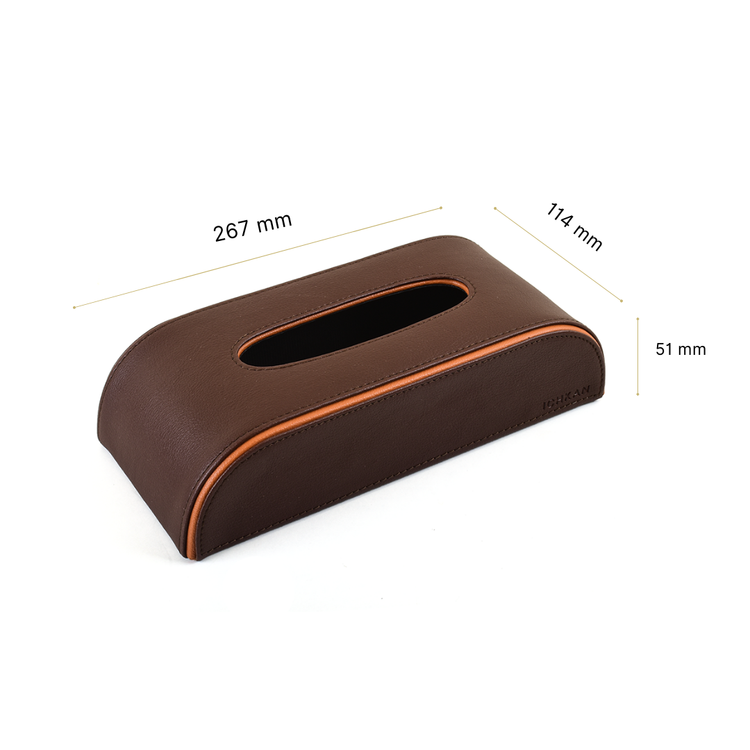 Leatherette Curve Tissue Holder | Dark Brown | Axis 2.0