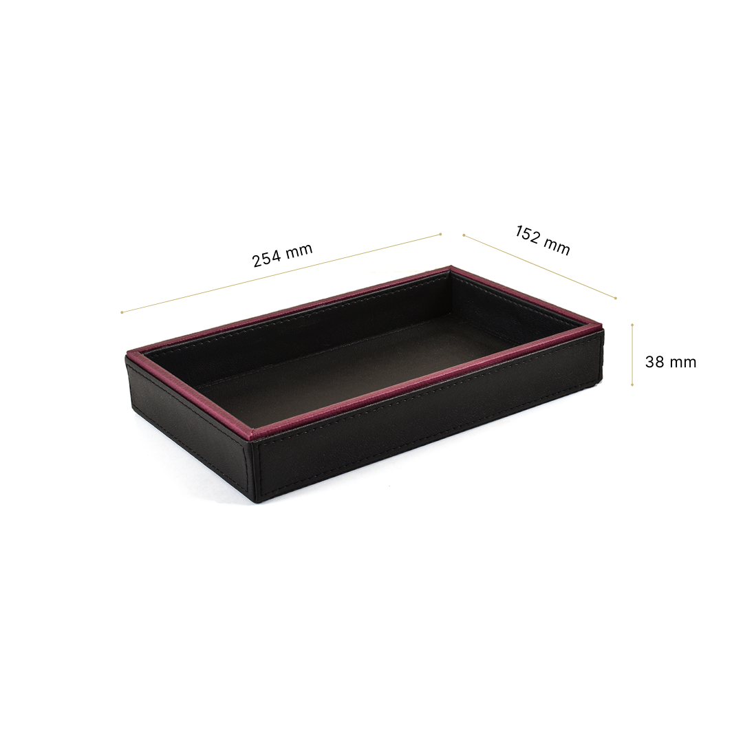 Leatherette Towel/Vanity Tray | Black | Axis 2.0