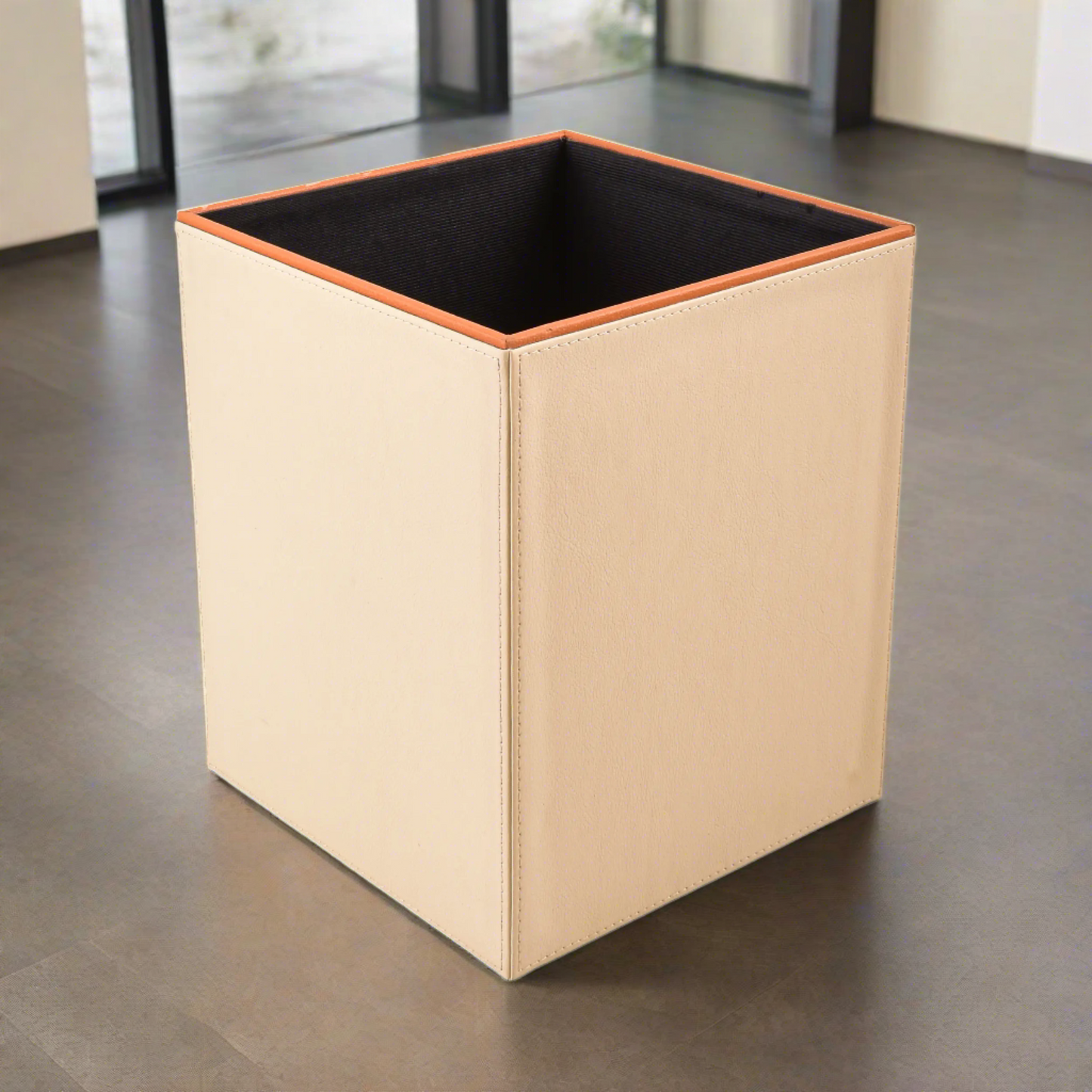 Leatherette Waste Bin | Beige | Axis 2.0 ICHKAN