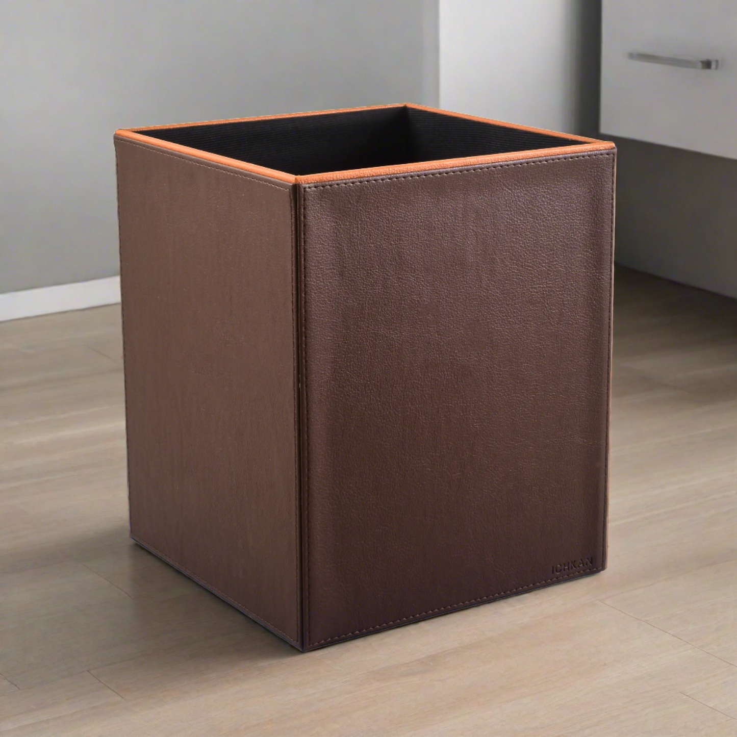 Leatherette Waste Bin | Dark Brown | Axis 2.0 ICHKAN