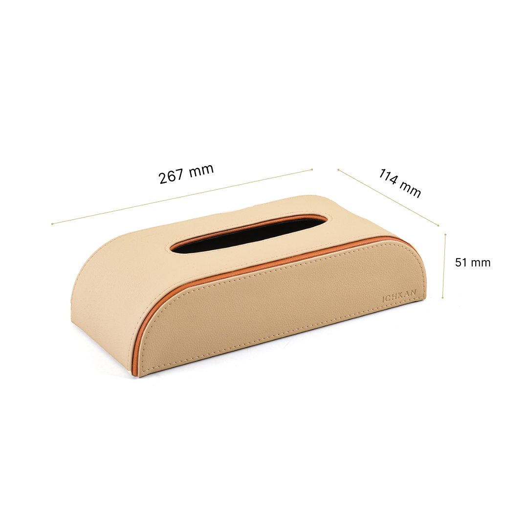 Leatherette Curve Tissue Holder | Beige | Axis 2.0