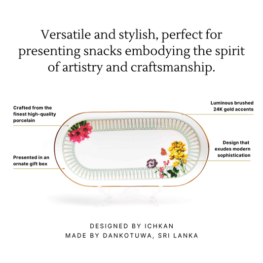 Oval Snack Tray/Platter | Yellow | Basant ICHKAN