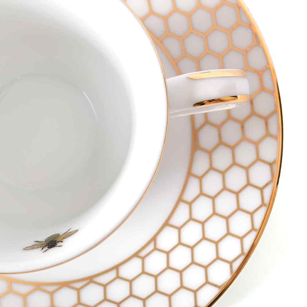 Tea Cup and Saucer Set 12 Pcs Bell Shape | Black | Bee ICHKAN by Day To Day