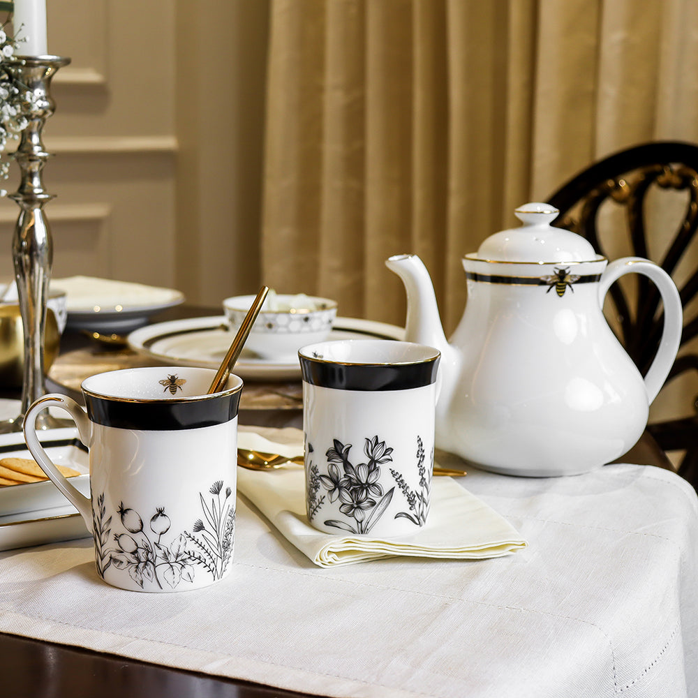 Classic Coffee Mug Set of 6 | Black | Bee ICHKAN