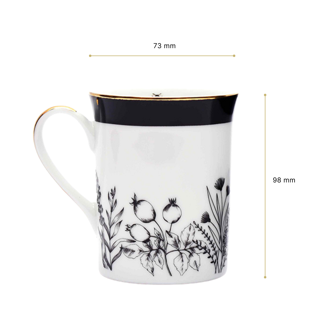 Classic Coffee Mug Set of 6 | Black | Bee ICHKAN