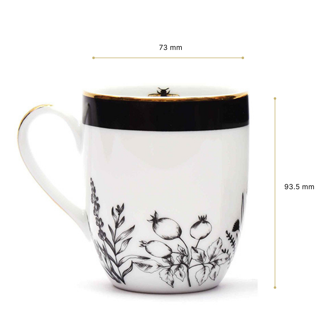 Coupe Coffee Mug Set of 6 | Black | Bee ICHKAN