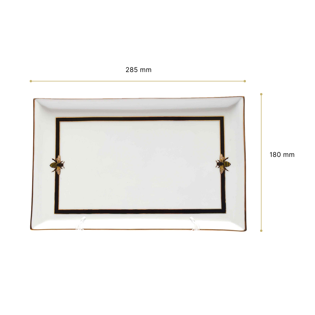 Rectangle Snack Tray/Platter Large | Black | Bee ICHKAN