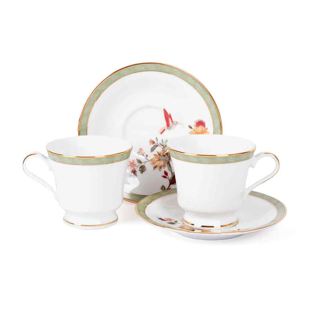 Tea Cup and Saucer Set 12 Pcs Bell Shape | Green| Bloom ICHKAN by Day To Day