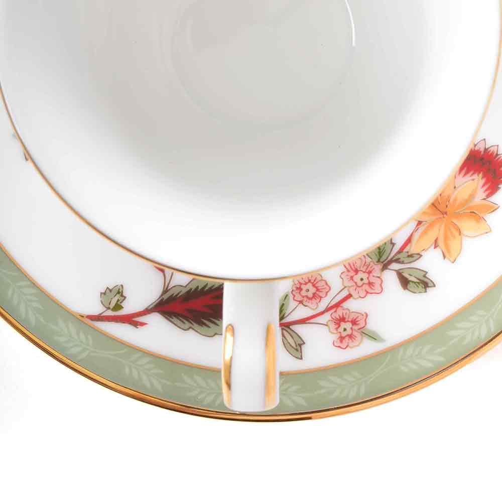 Tea Cup and Saucer Set 12 Pcs Bell Shape | Green| Bloom ICHKAN by Day To Day