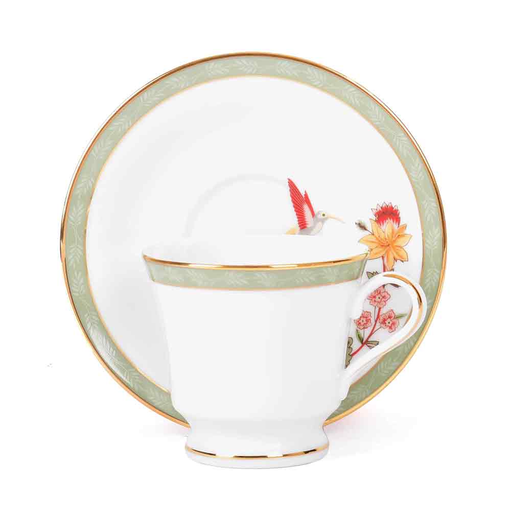 Tea Cup and Saucer Set 12 Pcs Bell Shape | Green| Bloom ICHKAN by Day To Day