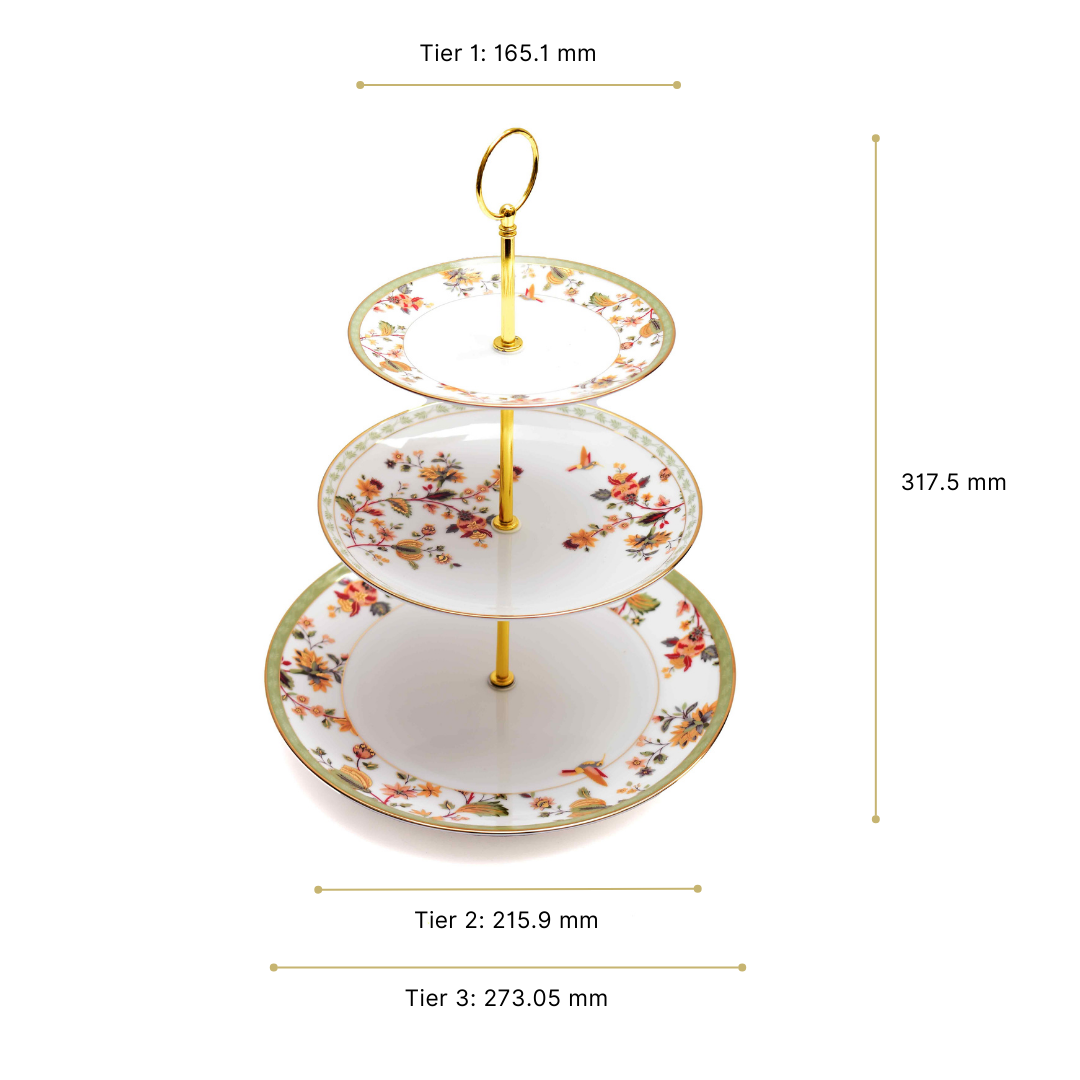 3 Tier Dessert Platter/ Cake Stand | Green | Bloom ICHKAN