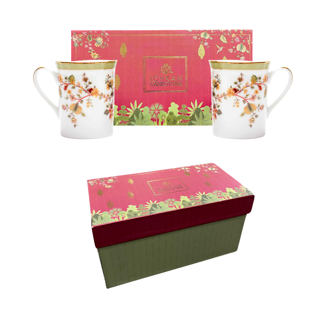 Classic Coffee Mug Set 2pc with Gift Box | Green | Bloom ICHKAN