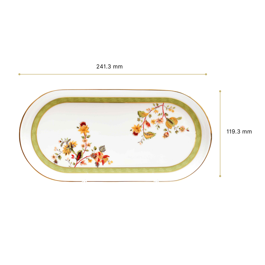 Oval Snack Tray/Platter | Green | Bloom ICHKAN