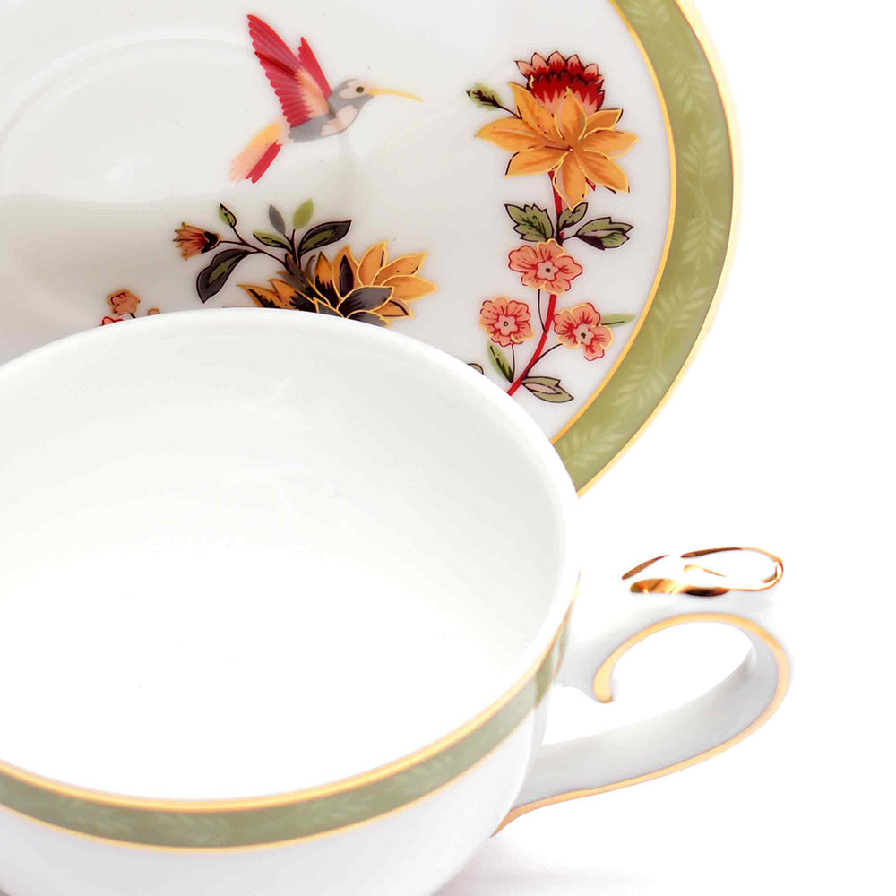Tea Cup & Saucer 12pc | Green | Bloom ICHKAN
