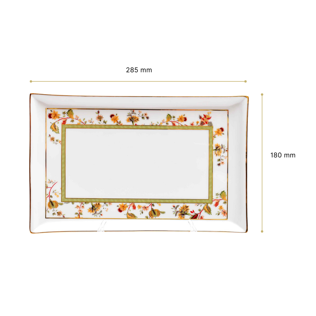 Rectangle Snack Tray/Platter Large | Green | Bloom ICHKAN