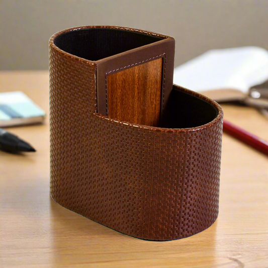 Leatherette Cutlery/Cosmetics Holder | Brown | Capsule Ichkan