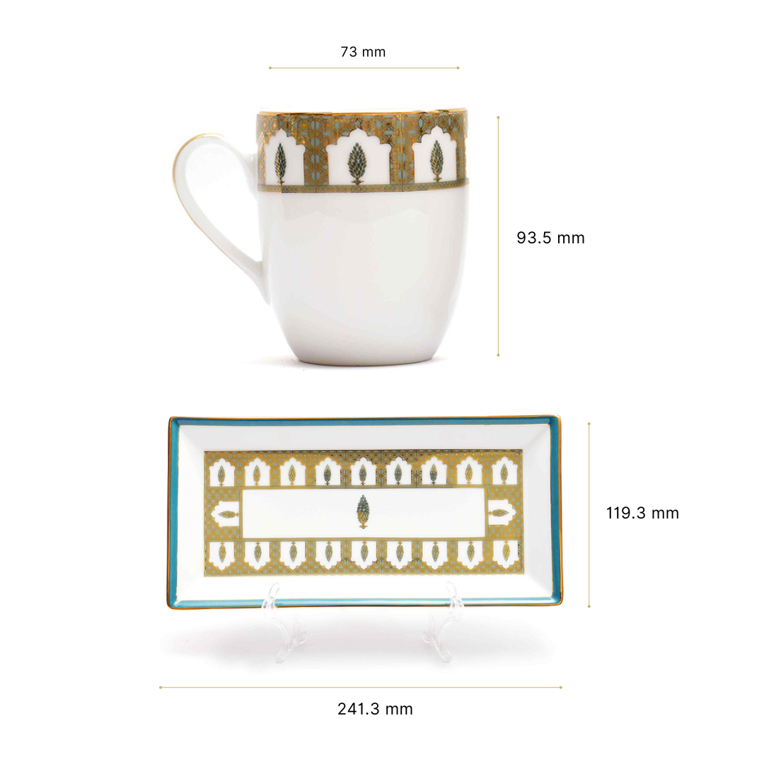 Coffee Mug and Snack Platter Combo - Gift Box | Blue | Chinar ICHKAN