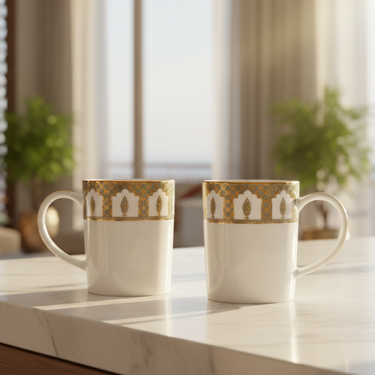 Slim Coffee Mug Set of 2 | Blue | Chinar ICHKAN by Day To Day