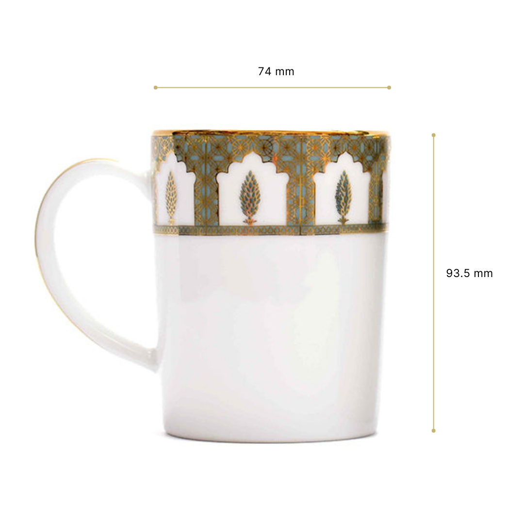 Slim Coffee Mug Set of 6 | Blue | Chinar ICHKAN