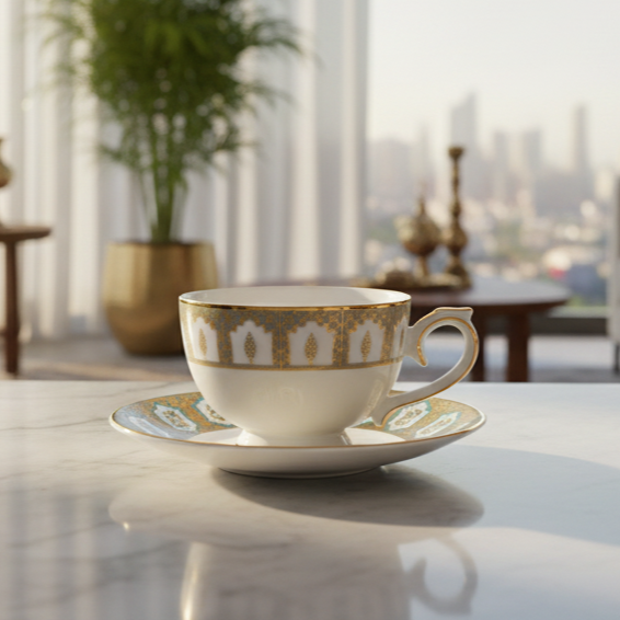 Tea Cup & Saucer 12pc | Blue | Chinar ICHKAN