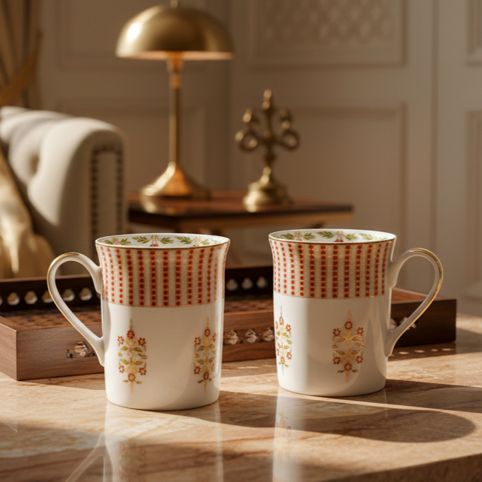 Classic Coffee Mug Set of 6 | Red | Kokanadam ICHKAN