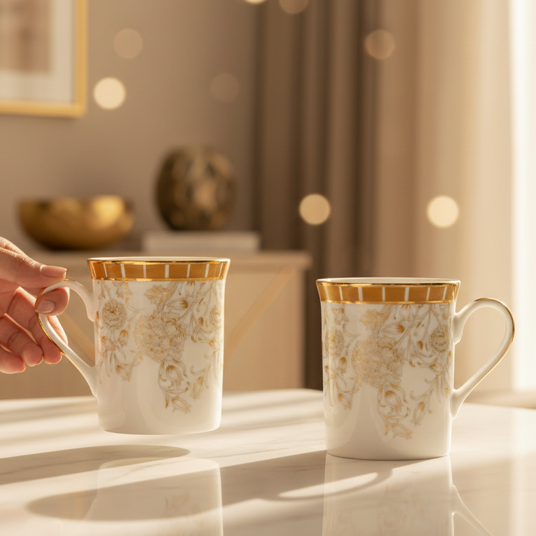Classic Coffee Mug Set of 2 | Yellow | Mustard Iris ICHKAN