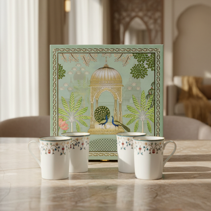 Classic Coffee Mug Set of 4 - Gift Box | Blue | Mavi ICHKAN