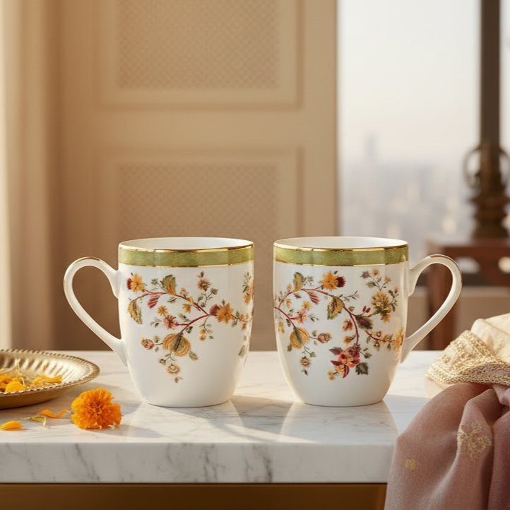 Coupe Coffee Mug Set of 6 | Green | Bloom ICHKAN