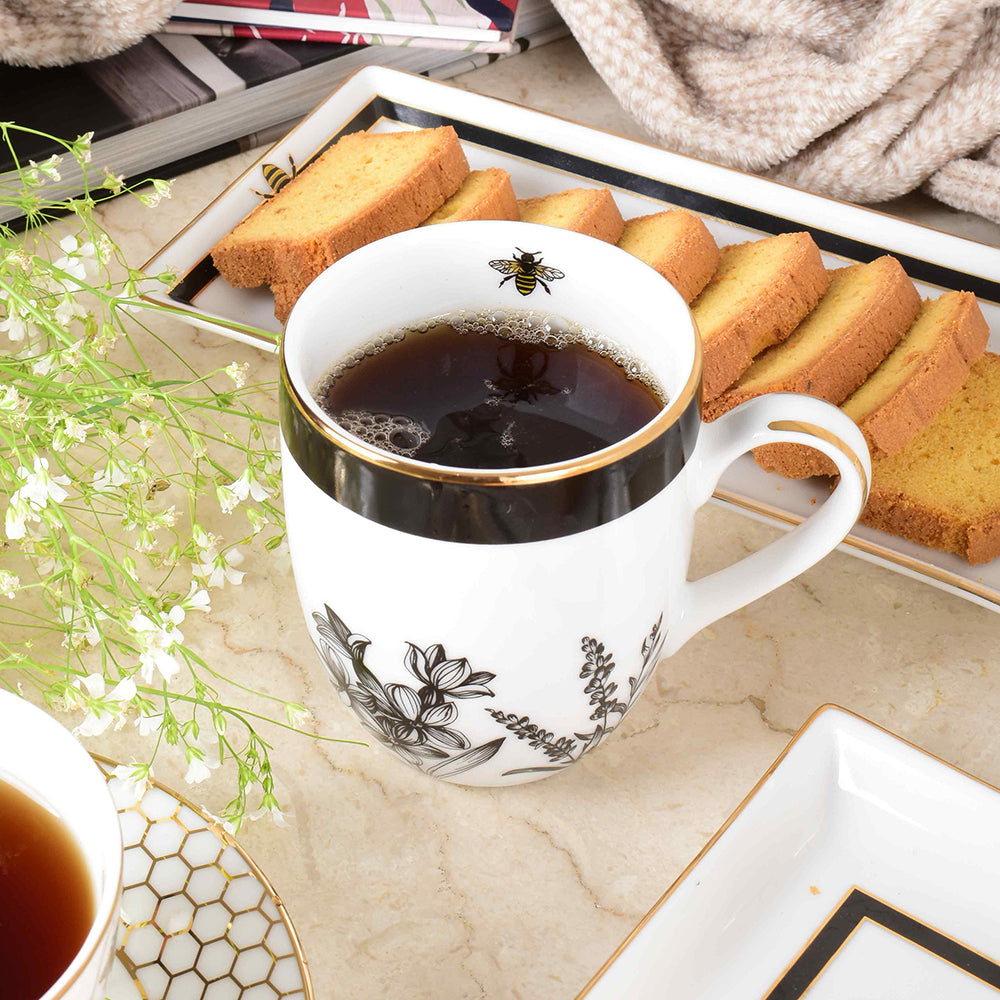 Coupe Coffee Mug Set of 6 | Black | Bee ICHKAN
