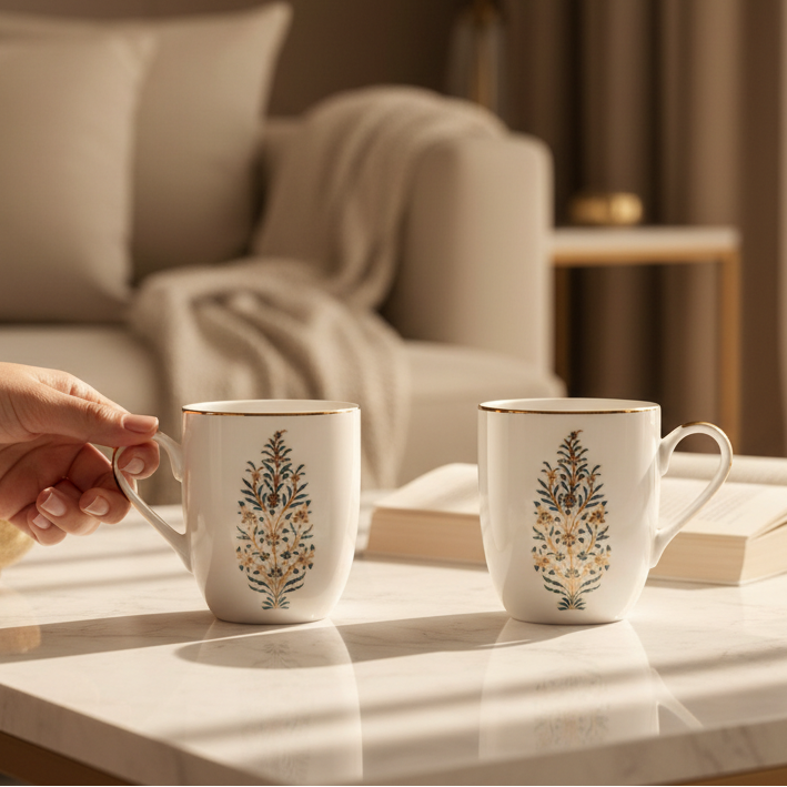 Coupe Coffee Mug Set of 2 | Blue | Shahi ICHKAN
