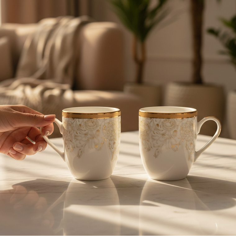 Coupe Coffee Mug Set of 2 | Yellow | Mustard Iris ICHKAN