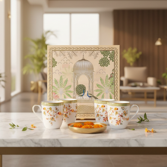 Coupe Coffee Mug Set of 4 - Gift Box | Green | Bloom ICHKAN