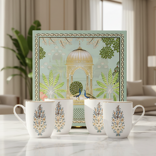 Coupe Coffee Mug Set of 4 - Gift Box | Blue | Shahi ICHKAN