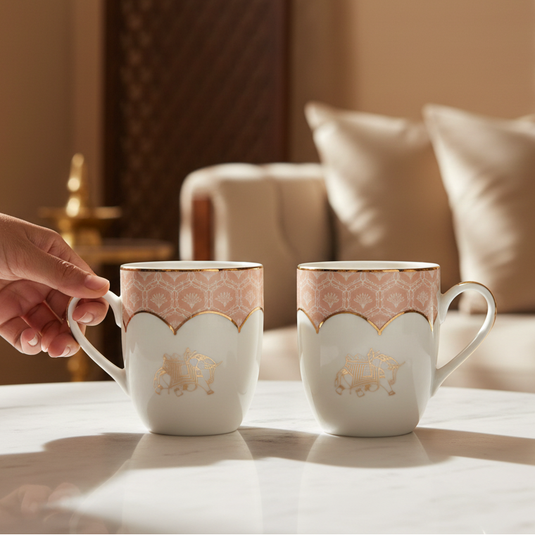 Coupe Coffee Mug Set of 2 | Peach | Peach Legacy ICHKAN