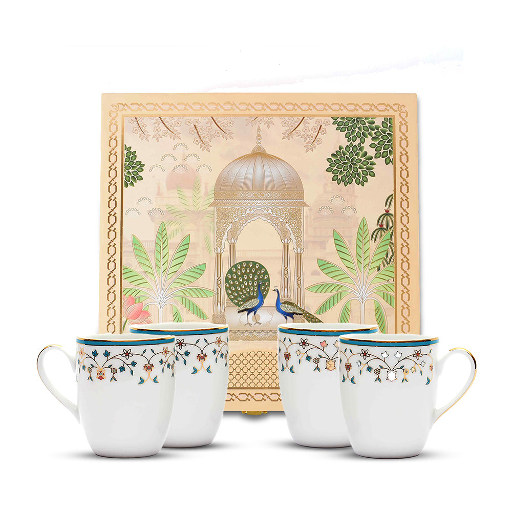 Coupe Coffee Mug Set of 4 - Gift Box | Blue | Mavi ICHKAN
