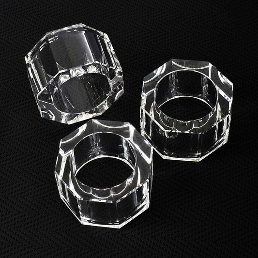 Crystal Octagon Napkin Ring | Transparent | Crystal Napkin Rings ICHKAN by Day To Day