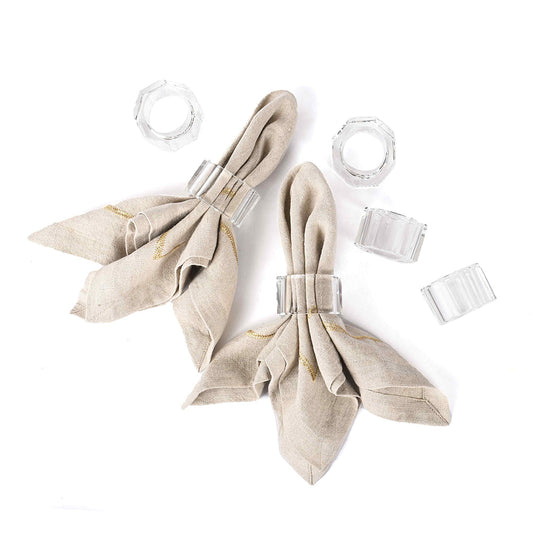 Crystal Octagon Napkin Ring | Transparent | Crystal Napkin Rings ICHKAN by Day To Day