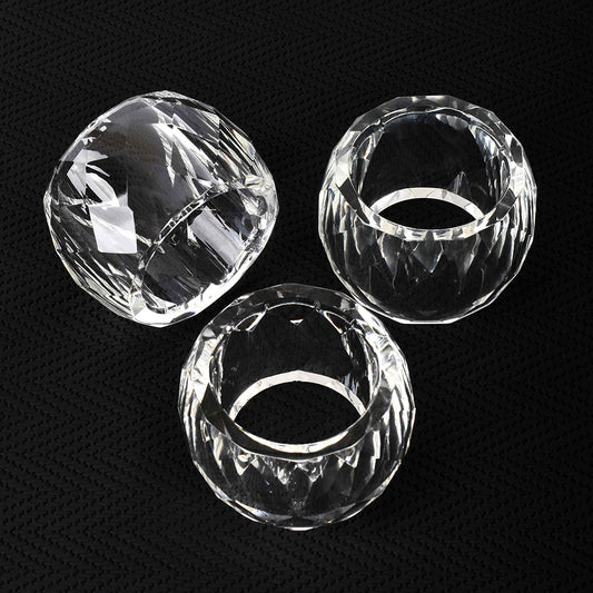 Crystal Round Diamond Cut Napkin Ring | Transparent | Crystal Napkin Rings ICHKAN by Day To Day