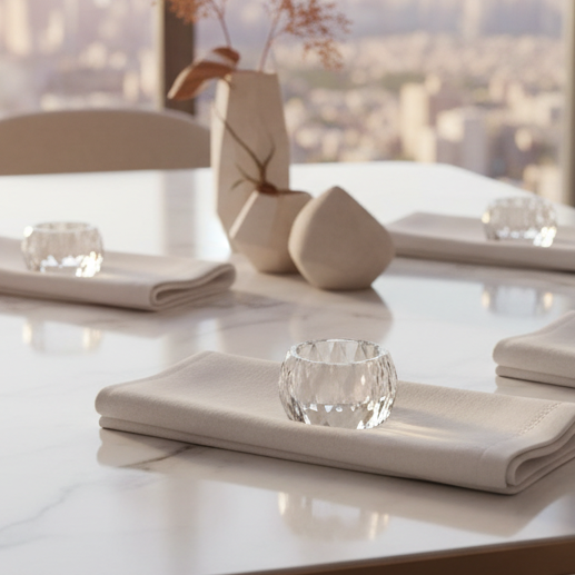 Crystal Round Diamond Cut Napkin Ring | Transparent | Crystal Napkin Rings ICHKAN by Day To Day