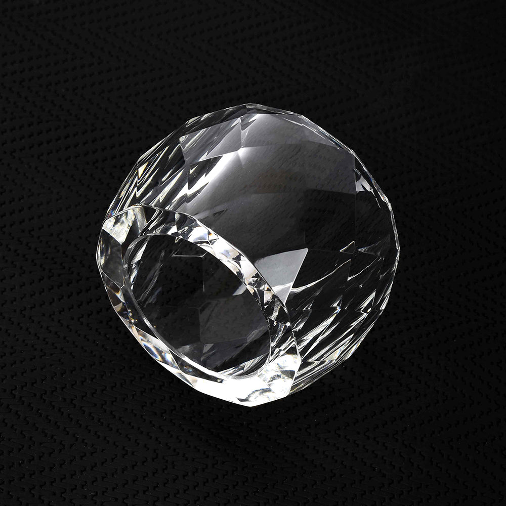 Crystal Round Diamond Cut Napkin Ring | Transparent | Crystal Napkin Rings ICHKAN by Day To Day
