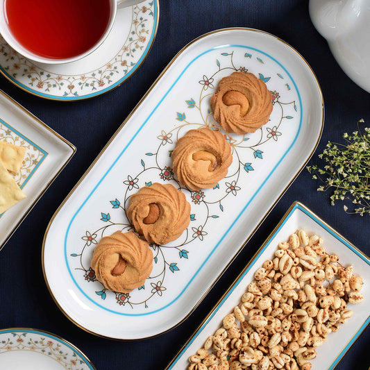 Oval Snack Tray/Platter | Blue | Mavi ICHKAN