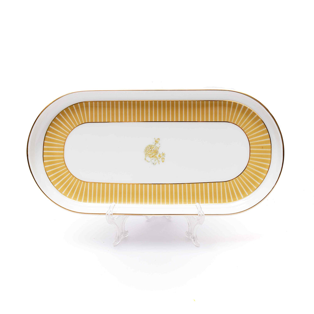 Oval Snack Tray/Platter | Yellow | Mustard Iris ICHKAN