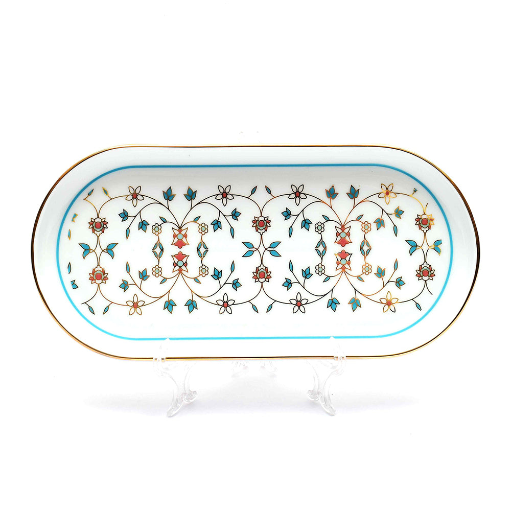 Oval Snack Tray/Platter | Blue | Mavi ICHKAN