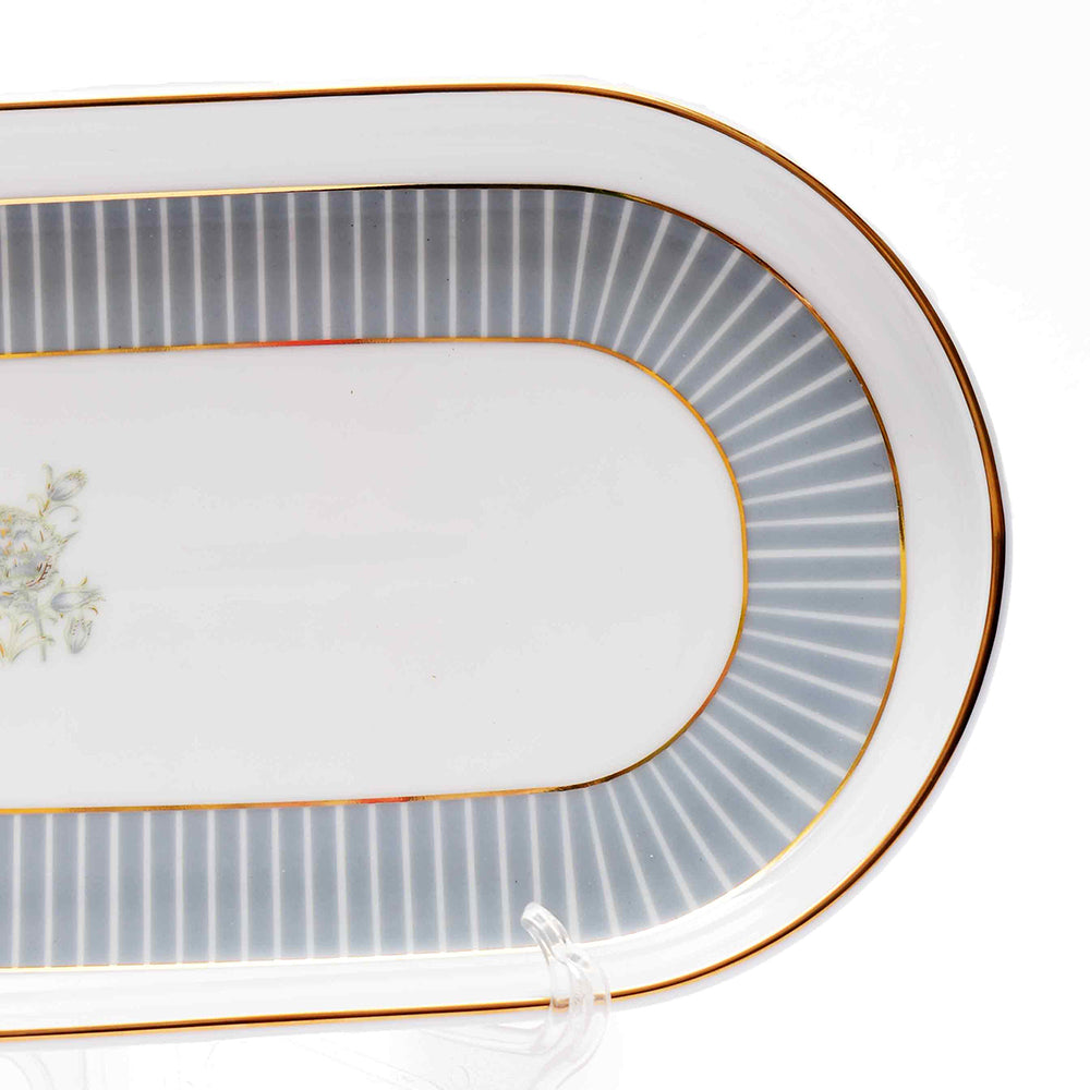 Oval Snack Tray/Platter | Grey | Grey Iris ICHKAN