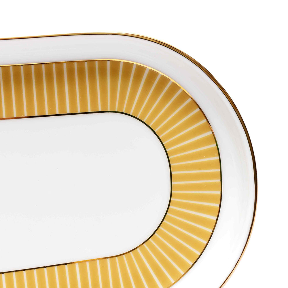 Oval Snack Tray/Platter | Yellow | Mustard Iris ICHKAN